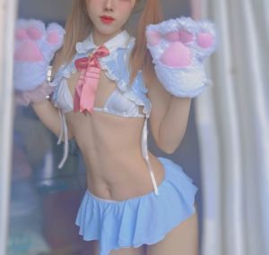 [Net rode COSER-foto] Titanium Baba-Cat Ear Maid