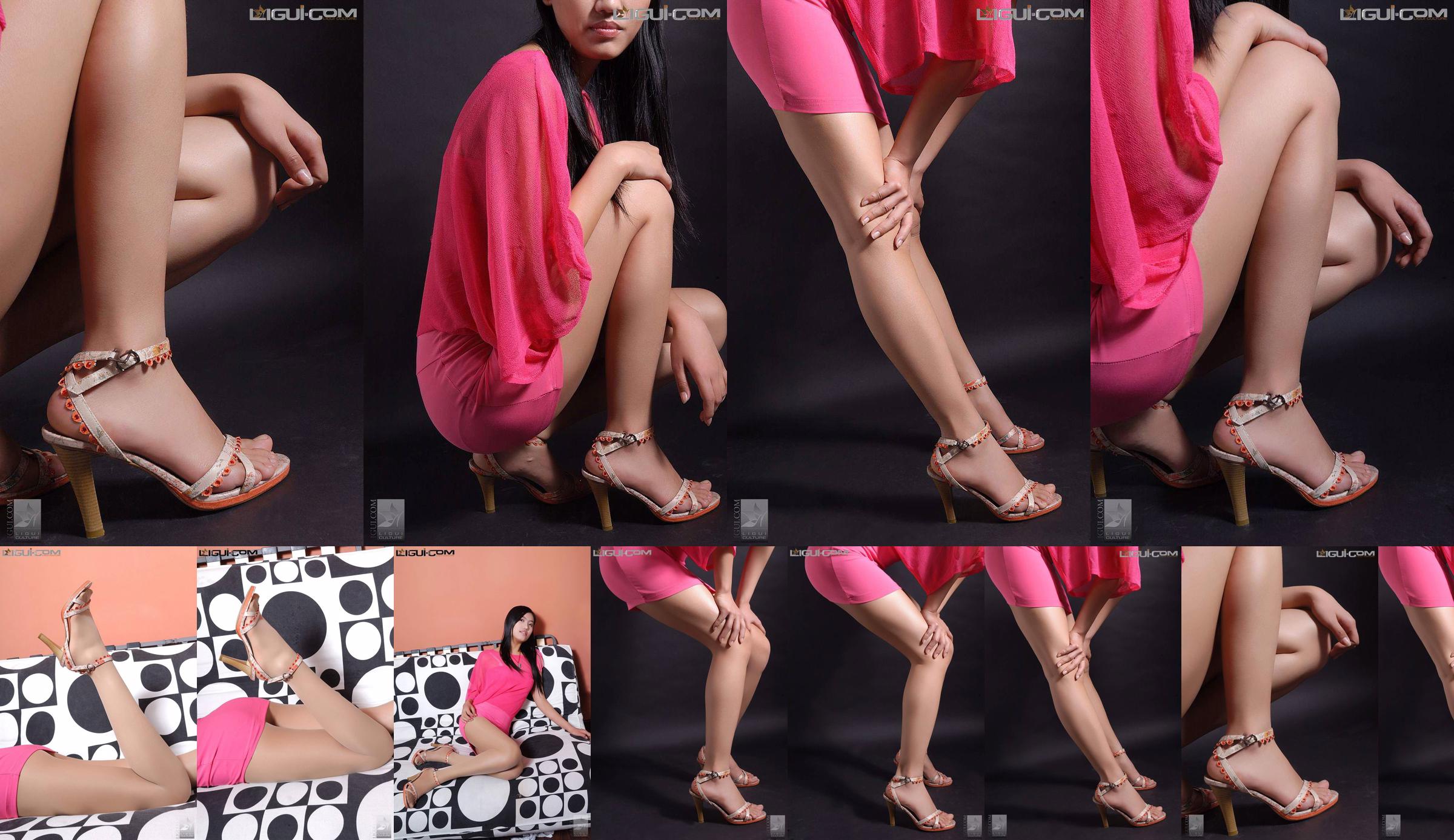 Model Jiang Na "Hitam Putih dengan Geometri" [丽 柜 LiGui] Gambar Foto Kaki Sutra No.4cf4a7 Halaman 3