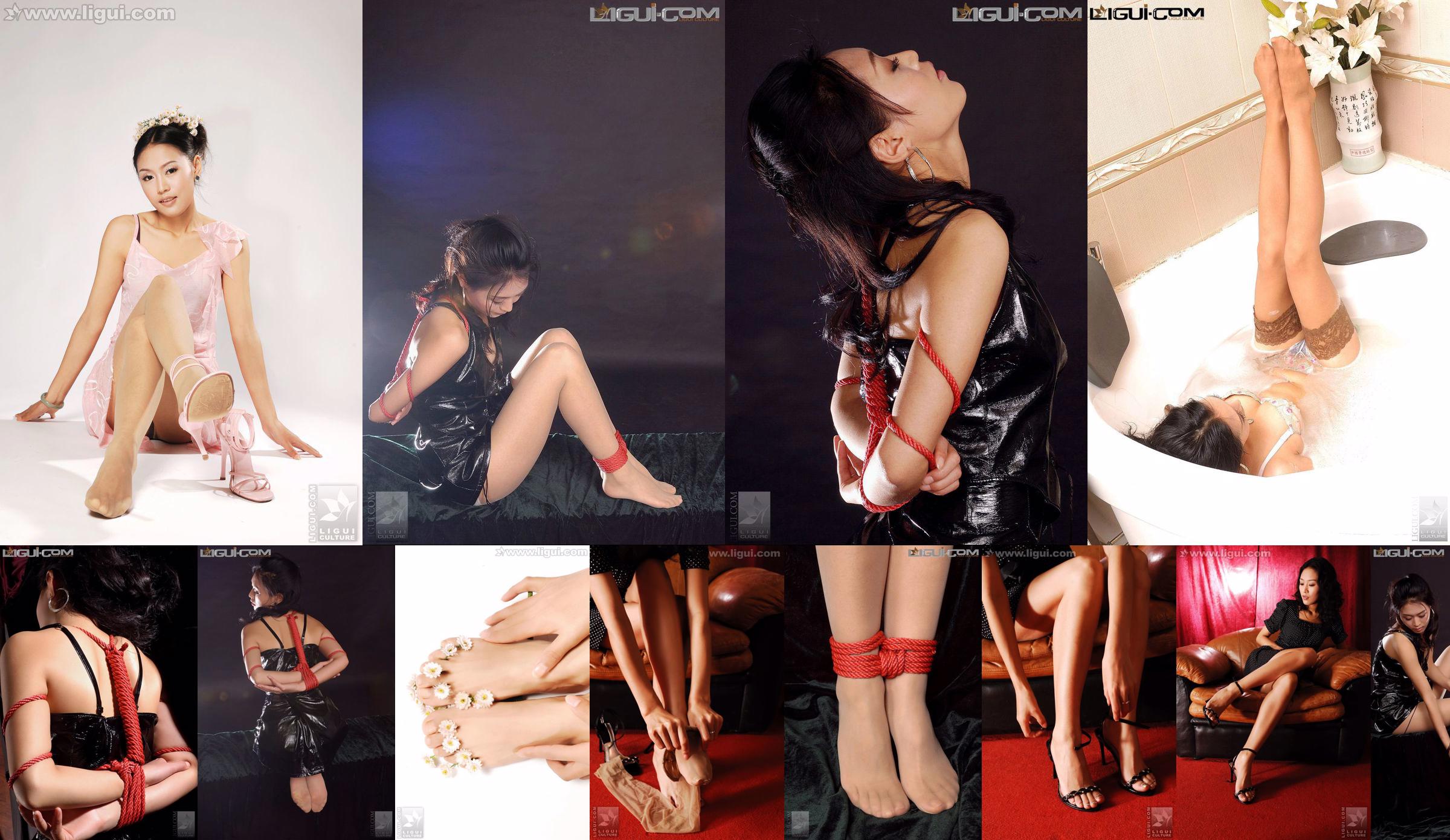 [丽柜美束LiGui] Model Kaimi "Meat Stockings Shackled and Bundled" Silk Foot Photo Picture No.12a5fa Page 1