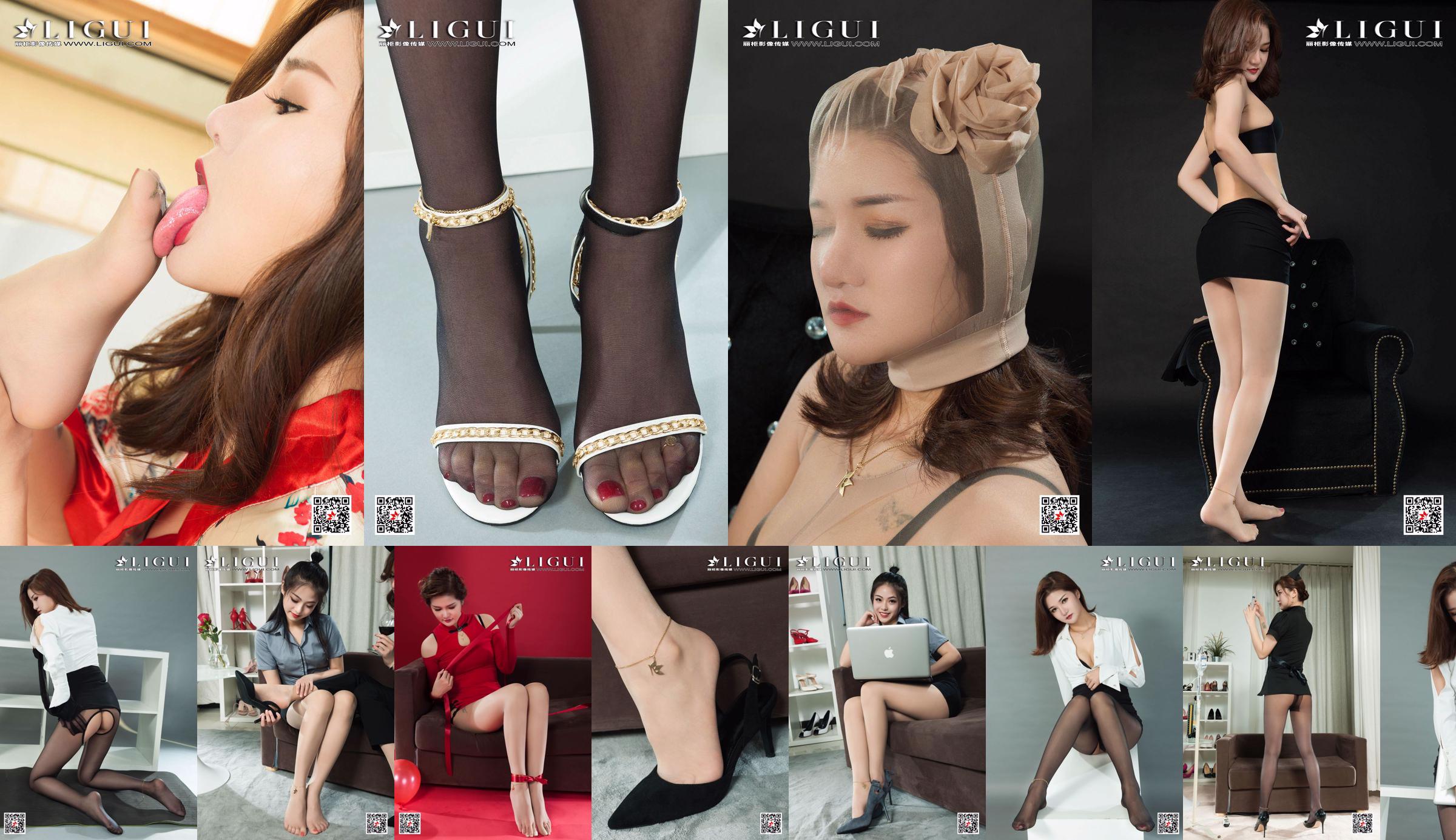 [丽 柜 Ligui] Wen Rui & Tingting „The Temptation of Twin Kimono Silk Foot” No.8b96ac Strona 6